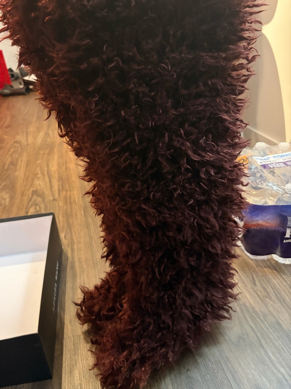 Azalea wang over the knee poodle fur boots